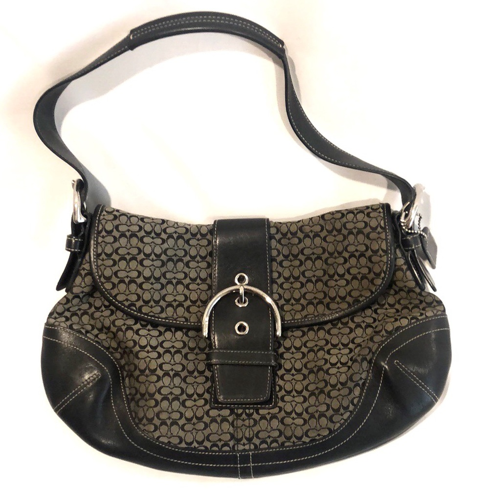 Coach Signature Hobo Handbag w Leather